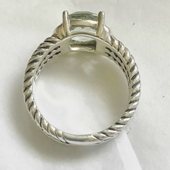 David Yurman Petite Wheaton Prasiolite & Diamond Ring - Picture 6 of 13